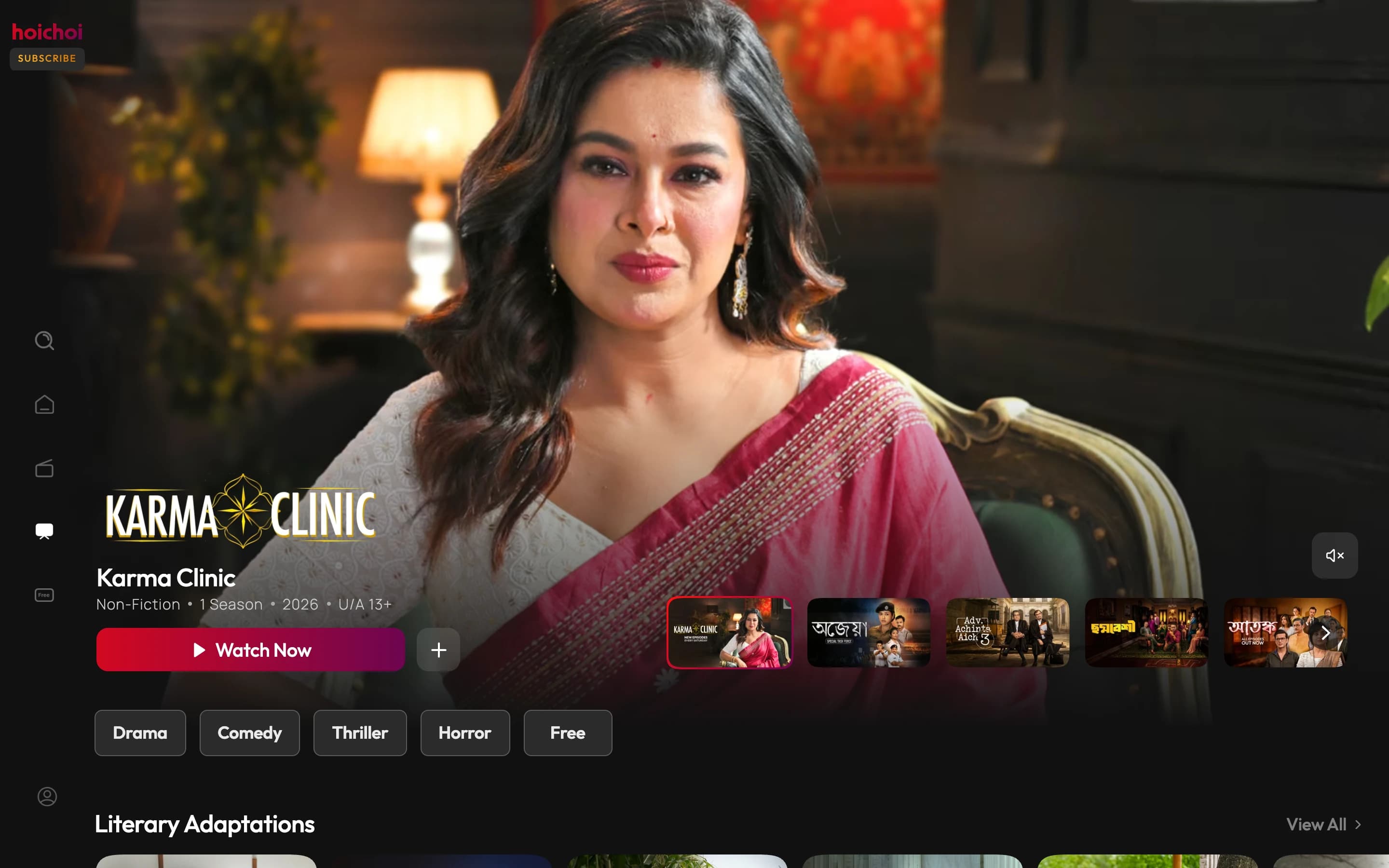 hoichoi shows catalogue page